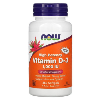 NOW Vitamin D3 D-3 1000 IU 360 softgels