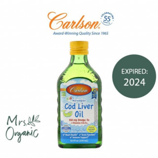 Carlson Labs, Kid's Norwegian, Cod Liver Oil, Natural Lemon Flavor,