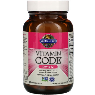 Garden of Life, Vitamin Code, RAW B-12, 30 Vegan Capsules