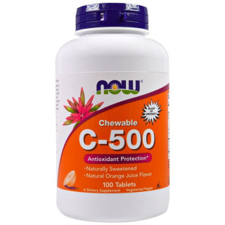 Now Foods Chewable C-500 Orange Juice Flavor 100 Tab Vitamin C500 chew
