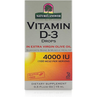 Nature's Answer, Vitamin D-3 Drops, 4,000 IU, 0.5 fl oz (15 ml)