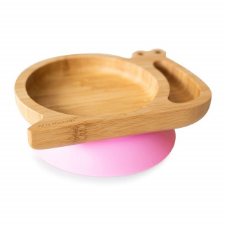 Bamboo Plate Ecorascals Snail Pink