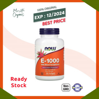 Now Foods E-1000 with Mixed Tocopherols 670 mg 1,000 IU 100 Sgels