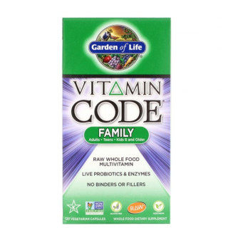 Garden of Life Vitamin Code, Family, 120 Veg Caps Exp 01/10/2022