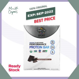 GARDEN OF LIFE SPORT Protein Bar Chocolate Fudge 12 pcs - cemilan gym