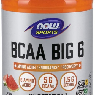 NOW BCAA Branched Chain Amino Acids Big 6 Watermelon Flavor 600gr