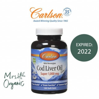 Carlson Labs, Wild Norwegian, Cod Liver Oil Gems, Super, 1,000 mg, 100