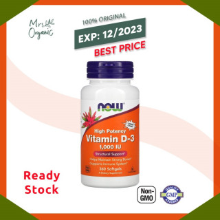 Now Foods Vit D High Potency Vitamin D 3 1000IU 1000 IU -360 Softgels