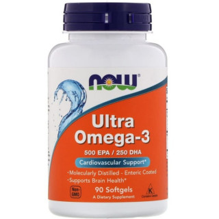 NOW Ultra Omega-3 500 EPA/250 DHA 90 Softgels