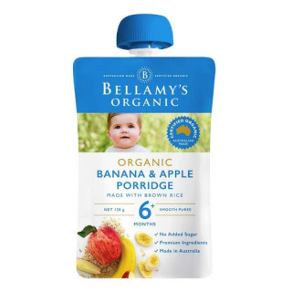 Bellamy's Bellamys Organic Banana & Apple Porridge 120g