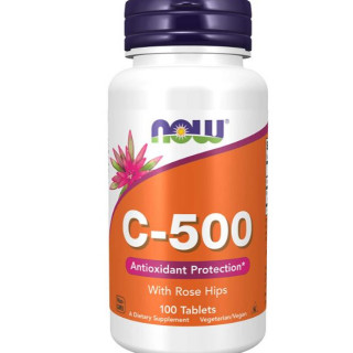 Now Foods Vitamin C-500 100 Tablet Vitamin C500 With Rose Hips