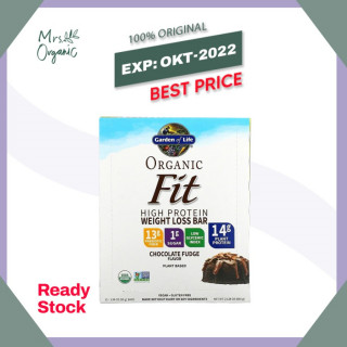 GARDEN OF LIFE Fit Weight Loss Bar Chocolate Fudge 12 pcs - snack diet