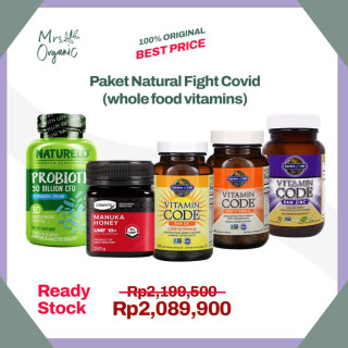Paket Natural Fight Covid (Whole Food) D3 , C , Zinc , Probiotic ,Madu