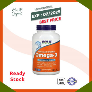 Now Foods Omega 3 Fish Oil Minyak Ikan 1000mg - 200 softgels