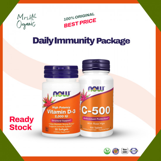 Daily Immunity (Vitamin C-500 100Tabs + Vitamin D-3 2000IU 30sgels)