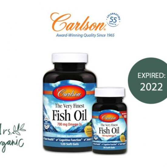 Carlson Labs, The Very Finest Fish Oil, Natural Lemon Flavor, 700 mg,