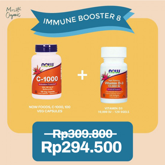 Immune Booster 8 (Vit D-3 10,000IU Sgels + Vit C-1000 Vcaps)